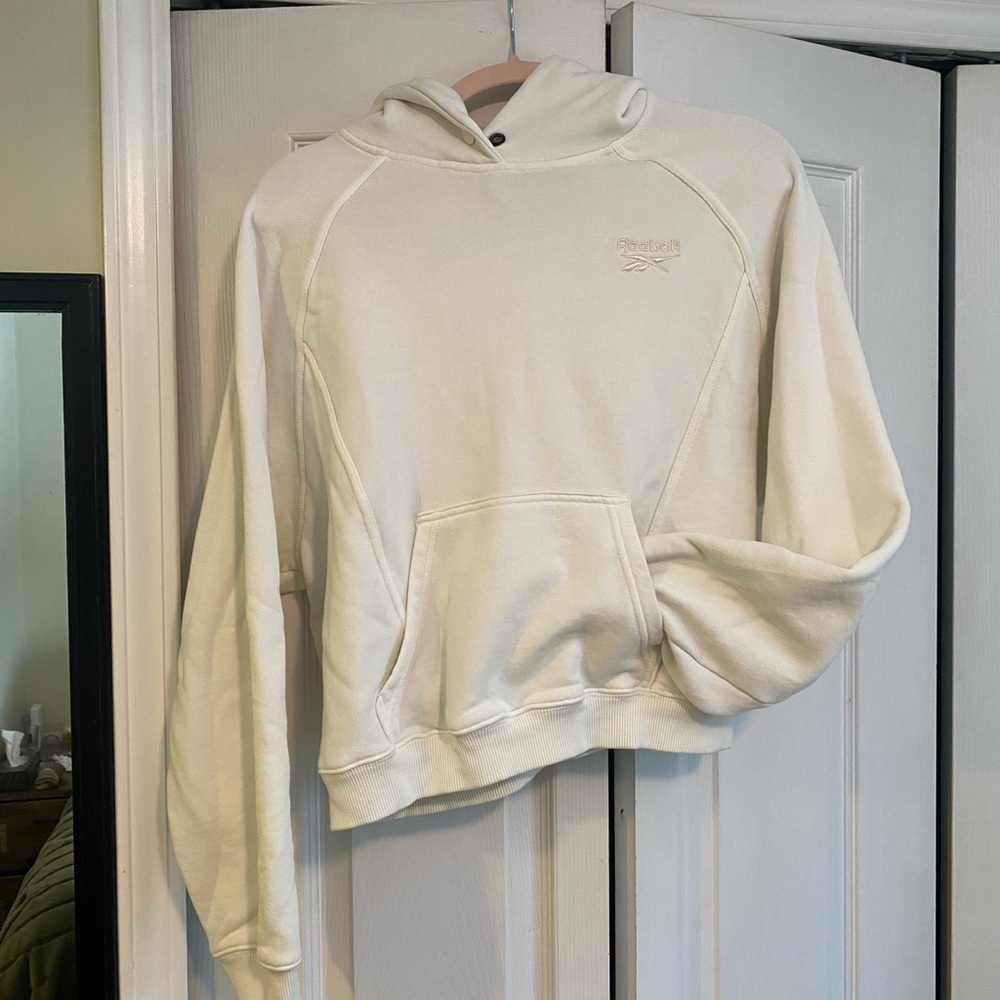 Reebok Women's Off-White Hoodie Sweater